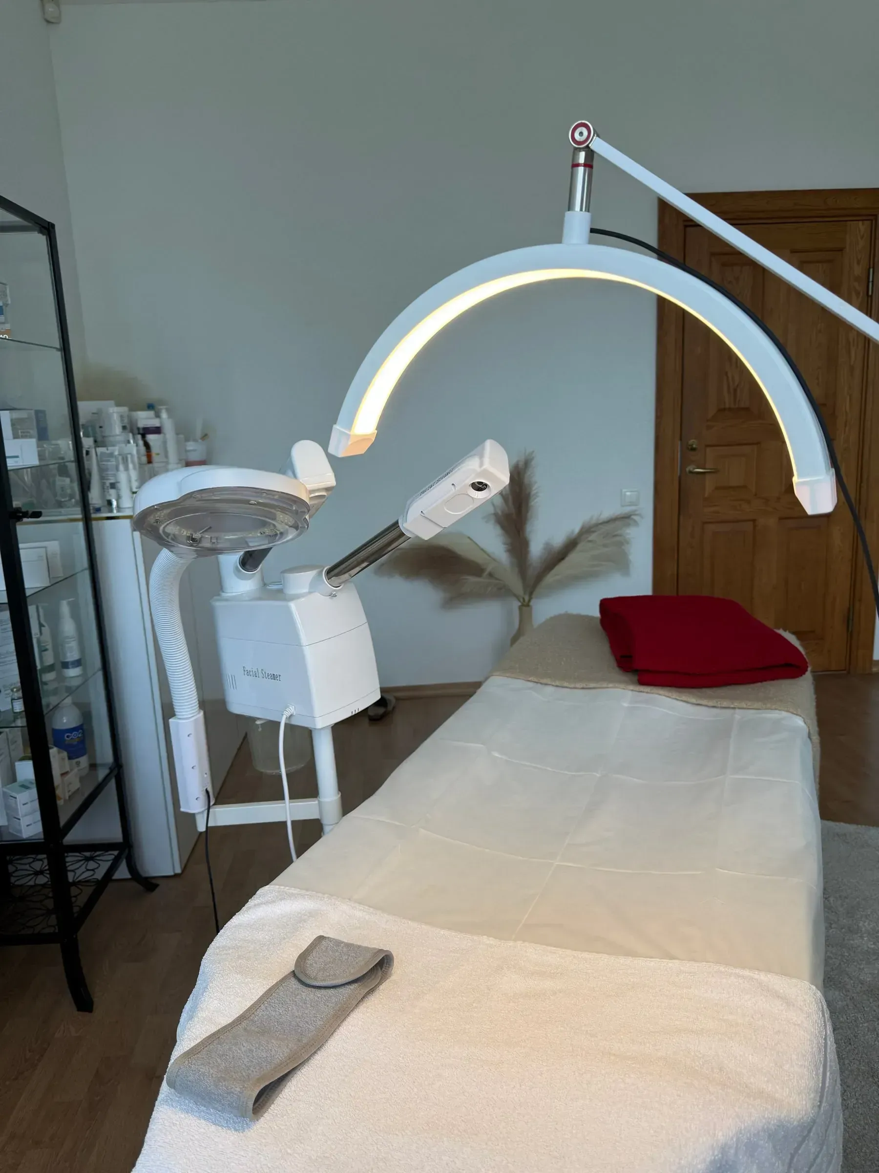 Inside the Skin Care by Ana studio — treatment bed and LED lamp